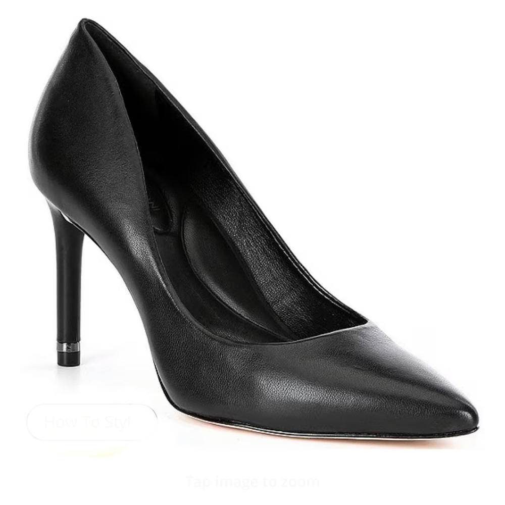 Floor Model - Women's Classic Black Leather Stiletto Heels